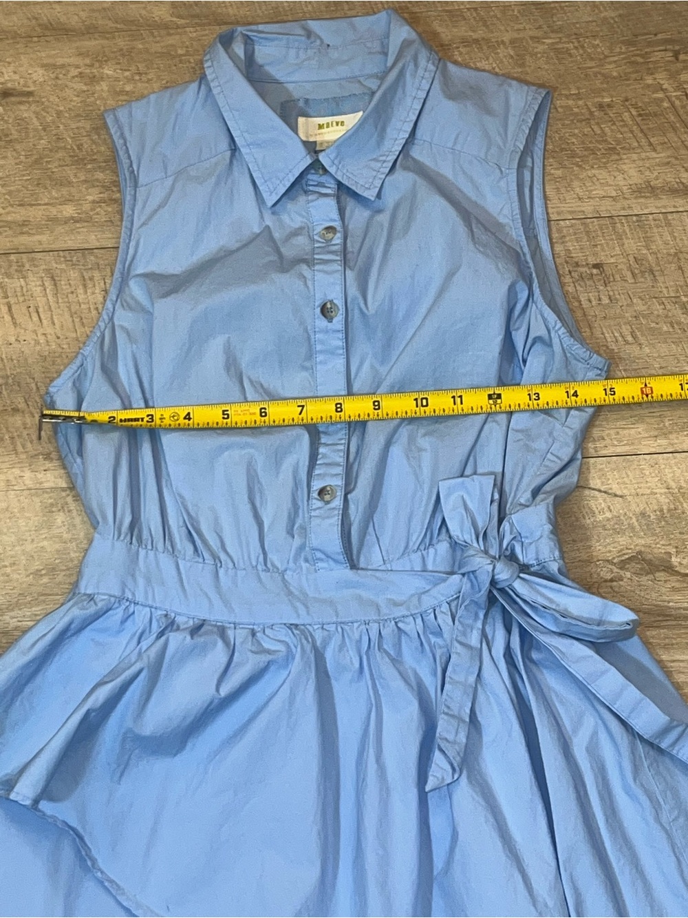 Anthropologie Maeve Asymmetrical Sleeveless Shirt Dress Size 8 - Picture 7 of 9
